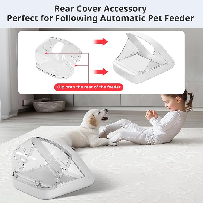 Rear Cover for Automatic Microchip Cat Pet Feeder - Prevents Persistent Pet from Getting Food from The Back of The Feeder (3 Pack)