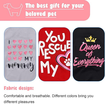 6 Pack Dog Clothes for Small Dogs Boy and Girl, Soft and Breathable Puppy Kitten Dog Shirts with Letters for Pet Cats, Summer Dogs T-Shirts Apparel Sleeveless Vests for Chihuahua Yorkies(M)