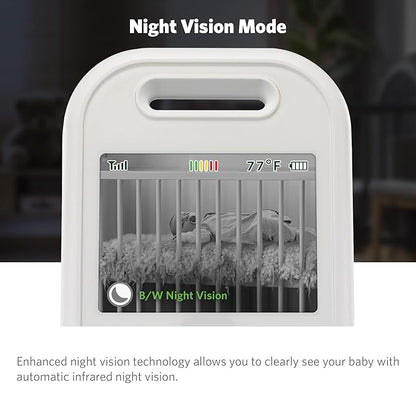LeapFrog LF2423 Baby Monitor – 2.8” IPS LCD Screen, 1000ft Range, Night Vision, 2‑Way Audio, Lullabies, Temperature Sensor, Secure No‑WiFi Transmission