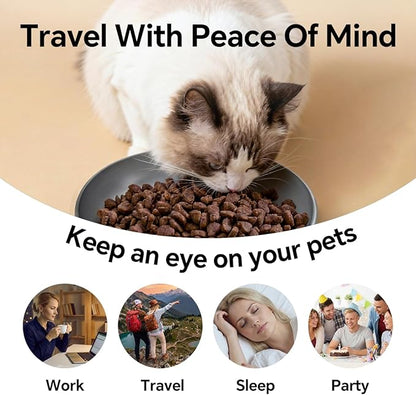 Automatic Cat Feeder with 2K HD Camera: 5G WiFi Automatic Dog Feeder with Night Vision, Auto Cat Food Dispenser with 6L Large Food Storage for Multiple Pet, Detachable for Easy Clean -24 Cup