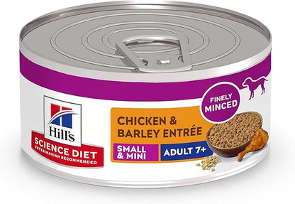 Hill's Science Diet Adult 7+ Small & Mini Wet Dog Food, Chicken & Barley, 5.8 oz. Cans, 24-Pack