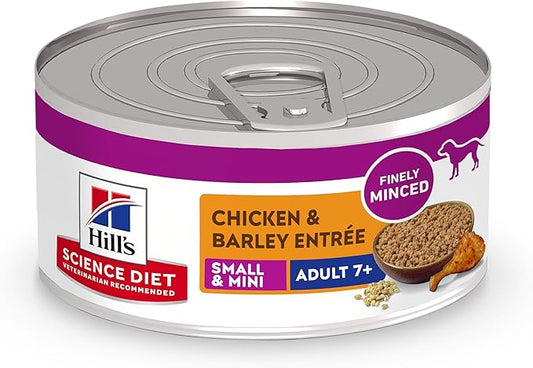 Hill's Science Diet Adult 7+ Small & Mini Wet Dog Food, Chicken & Barley, 5.8 oz. Cans, 24-Pack