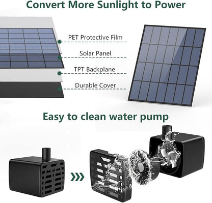 AISITIN 3‑Tier Solar Bird Bath Fountain with 3.5W Solar Water Pump | DIY Outdoor Water Feature for Garden, Patio, Backyard, Attracts Wild Birds, Works as Bird Feeder – Cascading Water Flow