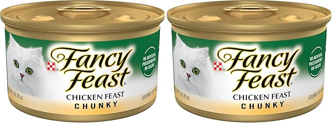 Fancy Feast Purina Chunky Chicken Feast Wet Cat Food - 3 oz. Cans (Pack of 48)