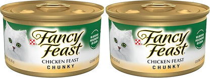 Fancy Feast Purina Chunky Chicken Feast Wet Cat Food - 3 oz. Cans (Pack of 48)