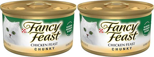 Fancy Feast Purina Chunky Chicken Feast Wet Cat Food - 3 oz. Cans (Pack of 48)