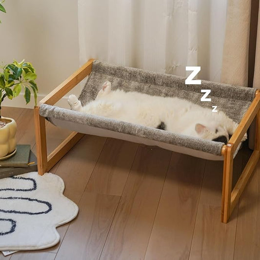Kiplant Elevated Cat Bed, Large Hammock for Outdoor, 25 X 16.5 Inch Pet Furniture for Kitty, Puppy, Rabbit, Bunny and Small Animals