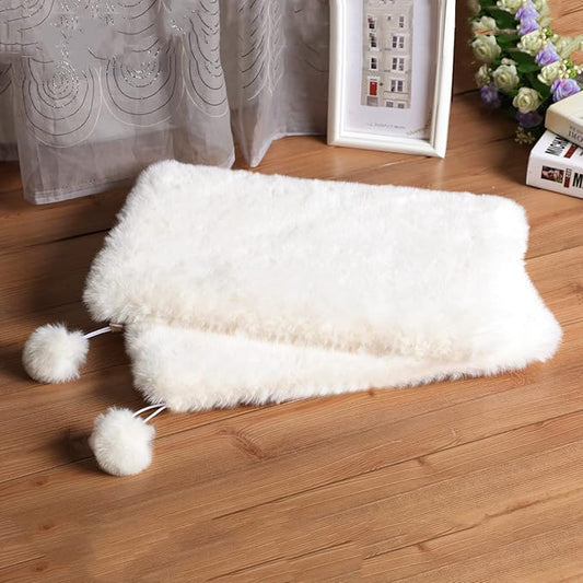 SHENGOCASE 2-Pack 10"x 15.7" Faux Rabbit Fur Cat Dog Bed Cushion Pad Mat, Cat Tree Tower Replacement Cushion for Window Perch Carrier House Cage Crate Kennel