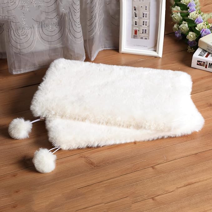 SHENGOCASE 2-Pack 10"x 20" Faux Rabbit Fur Cat Dog Bed Cushion Pad Mat, Cat Tree Tower Replacement Cushion for Window Perch Carrier House Cage Crate Kennel