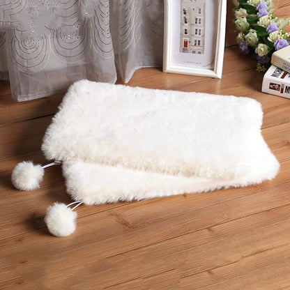 SHENGOCASE 2-Pack 10"x14" Rectangular Faux Rabbit Fur Cat Dog Bed Cushion Pad Mat, Cat Tree Tower Replacement Cushion Pad for Window Perch Carrier House Cage Crate Kennel Furniture