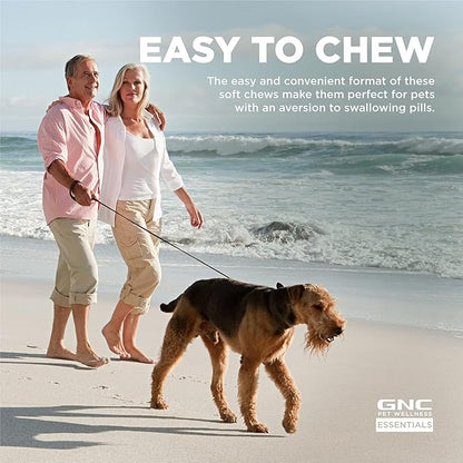 GNC Pets Essentials Dog Probiotic Soft Chews for Digestive Support, Bacon Flavor Daily Supplement with Prebiotics, Probiotics and Enzymes for Puppies and Adult Dogs in Reusable Jar, 60 Count - 3 Pack