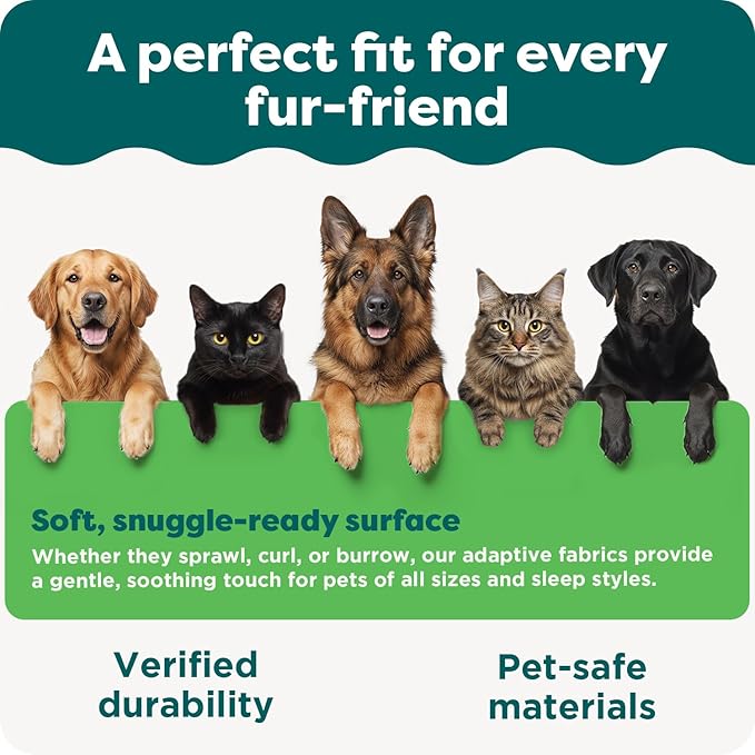 Furhaven Orthopedic Dog Bed for Medium/Small Dogs w/ Removable Bolsters & Washable Cover, For Dogs Up to 35 lbs - Two-Tone Plush Faux Fur & Suede L Shaped Chaise - Dark Sage, Medium