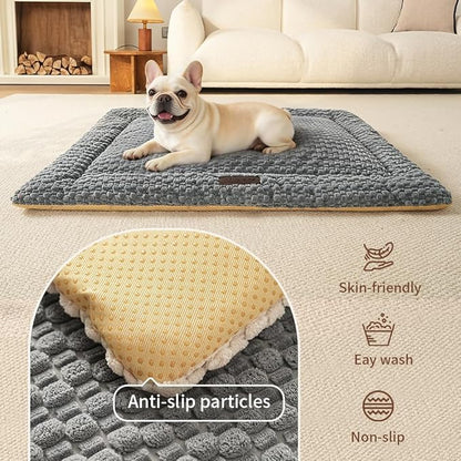 Plush Cat Kneading Bed Mat, Premium Plush Fabric Bed with Non-Slip Bottom, 3cm Thick All-Season Cushion for Cats Who Knead, Machine Washable Anti-Static Pet Bed, 27x20 Inch, Coffee