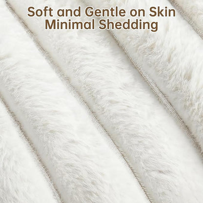 Donut Dog and Cat Bed, Luxurious Comfortable Faux Rabbit Fur Pet Beds, Round Anti-Anxiety Calming Puppy Kitten Bed with Anti-Slip Bottom for Small Medium Large Dogs & Cats(36", White)