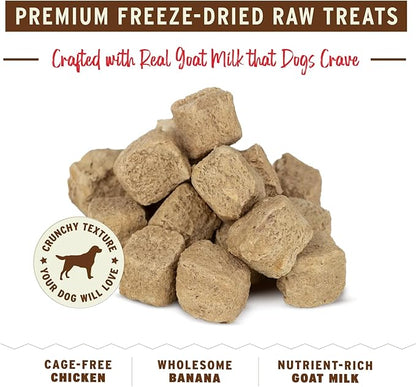 Primal Freeze Dried Dog Treats, Peelin' Fantastic; Chicken & Banana with Goat Milk, Grain Free Training Treats for Dogs, 2 oz (Pack of 2)