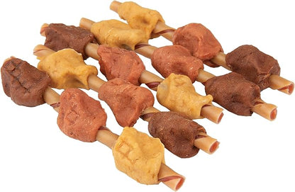 SmartBones Smart Kabobz, Treat Your Dog to a Rawhide-Free Chew Made With Real Chicken, Beef and Pork, 12 Count (Pack of 1)
