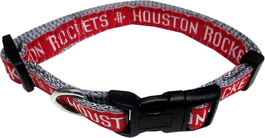Pets First NBA PET Collar HOUSTON ROCKETS Dog Collar, Size Medium Basketball Team Collar for Dogs & Cats. A Shiny & Colorful Dog & Cat Collar Licensed by the NBA
