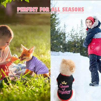 6 Pack Dog Clothes for Small Dogs, Soft and Breathable Puppy Kitten Dog Shirts with Letters for Pet Cats, Winter Dogs T-Shirt Apparel Sleeveless Vests for Chihuahua Yorkies (L)