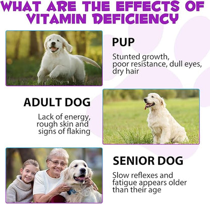 Dog Multivitamin,15 in 1 Dog Multivitamin Liquid Drops Supplements, Dog Vitamins for Heart Health, Bones, Joint, Skin & Coat, Bladder, Immune System Support 60ml-2pcs