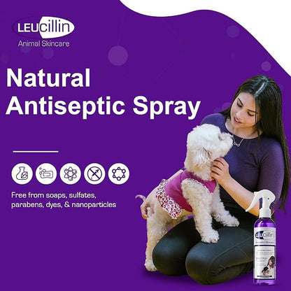 Leucillin Natural Antiseptic Dropper for Dogs, Soothes Itchy Skin and Promotes Healing, Effective Treatment for Dogs, Wound and Skin Care Solution for Pets, First Aid Kit Essential - 50ml