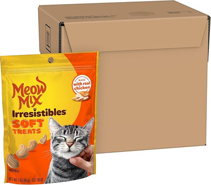 Meow Mix Irresistibles Soft Cat Treats,White Meat Chicken,3 Ounce,(Pack of 10)