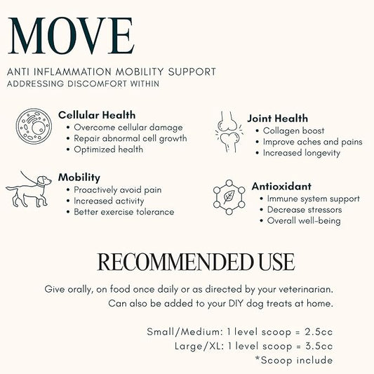 Move Joint Health Dog Supplement with Bovine Collagen - Sooth Pain from Inflammation and Support Dog's Immune System with Antioxidants (Large/X-Large Breed)