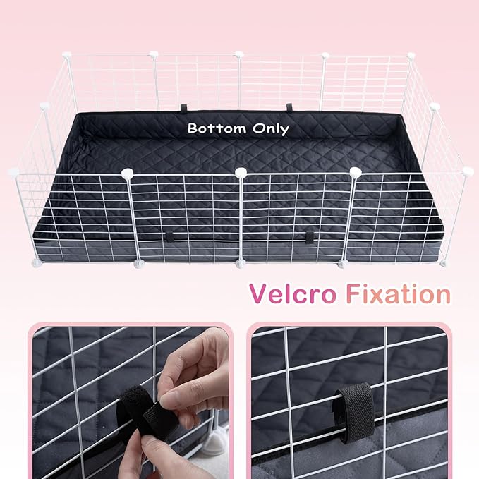 FunFurry Quilted Guinea Pig Cage Liner, Reversible & Absorbent Bottom Base, Cage Liners for Small Animals, Hamster Chinchilla Hedgehog Ferret Rabbit. (Dark Grey-Quilted, 28" X 56")