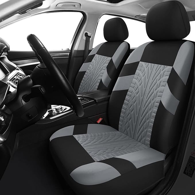 VarCozy Car Seat Covers Full Set, Front & Split Rear Bench for Car, Universal Cloth SUV, Sedan, Van, Automotive Interior Covers, Airbag Compatible