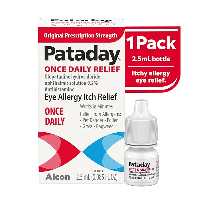 Pataday Once Daily Relief Allergy Eye Drops by Alcon, for Eye Allergy Itch Relief, 2.5 ml (Pack of 1)