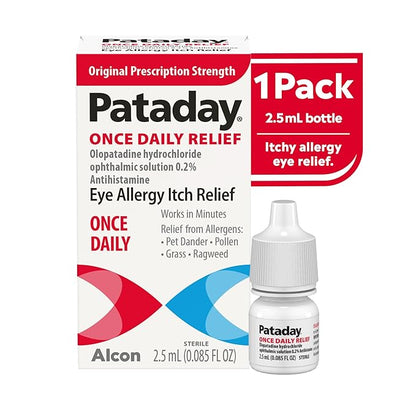 Pataday Once Daily Relief Allergy Eye Drops by Alcon, for Eye Allergy Itch Relief, 2.5 ml (Pack of 1)