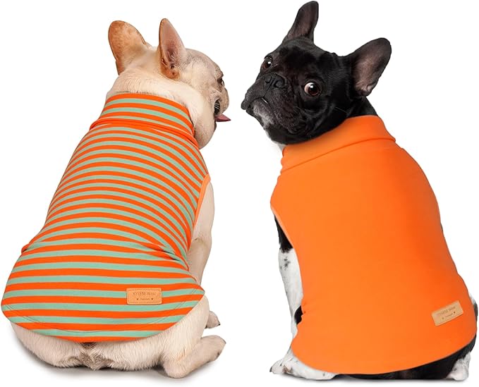 KYEESE 2Pack Dog Sweater Turtleneck Dogs Clothes Stretchy Pets Clothes Soft Pet Sweatshirt Pullover Dog Sweaters for Small Dogs Male Warm Pet Coats