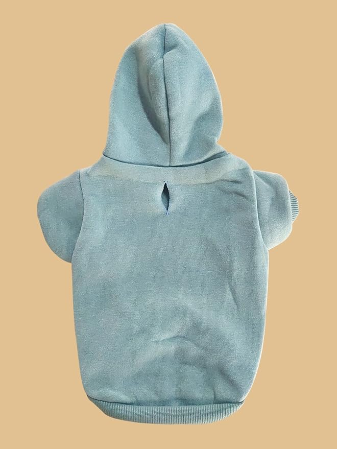QWINEE Basic Dog Hoodie Sweatshirt Puppy Sweater Warm Cat Costumes Pet Clothes for Chihuahua Puppy Kitten Small Medium Dogs Cadet Blue XX-Large