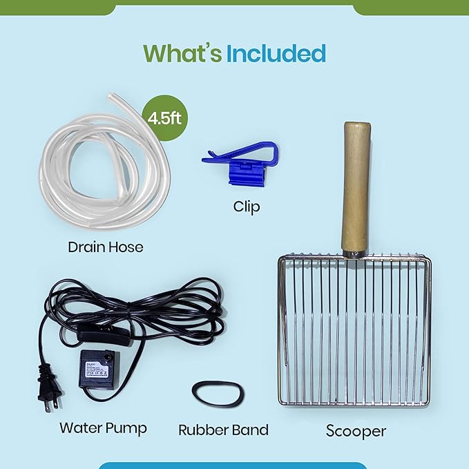 Clean Stream Cat Litter Box – No Litter System, Rinse & Drain Design, Mess-Free, Reusable Natural Gravel, No Tracking, Easy Clean