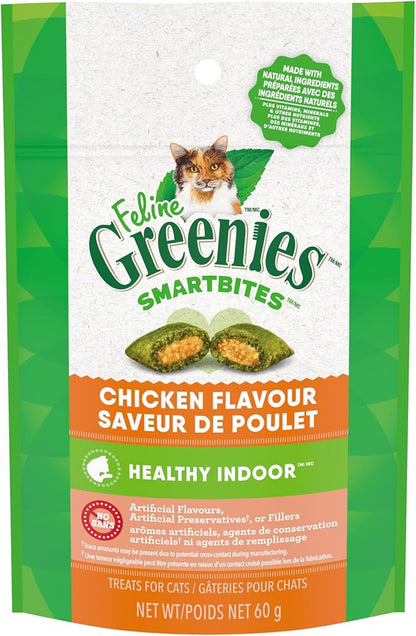 Greenies Feline Smartbites, Cat Treats Healthy Recipe, Indoor Cat Treats, Chicken Flavor, 2.1 oz. Pack