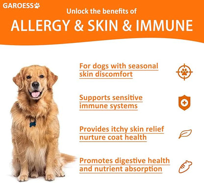 Dog Allergy Relief Chews- Allergy & Immune Probiotics, Support Seasonal Allergies, Gut & Digestive Health, Dog Itching Skin,Paw & Ears Relief- Bacon Flavor -120 Count (1 Pack/Try it)