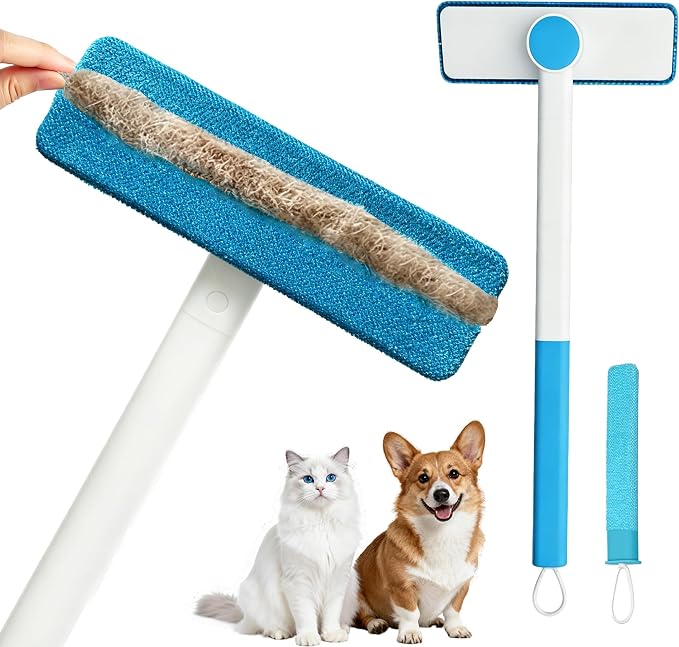 Pet Cat Hair Remover for Furniture Couch, Reusable Pet Hair Remover Brush | Upgraded 3 in 1 Pet Fur Hair Removal Remover Cleaner