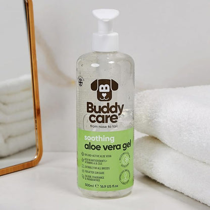 Buddycare Soothing Aloe Vera Gel for Dogs | Soothing Dry Skin & Itch Relief Treatment for Dogs (16.90oz) Premium Aloe Vera