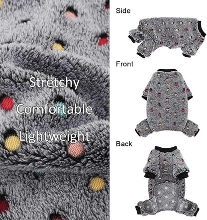 YIKEYO Dog Pajamas for Small Dogs Boy and Girl,Cotton Small Dog Sweater, Stretchable Pet Jammies Puppy Outfits for Dogs Female Male, Winter Doggie Pjs Clothes(Grey, S)