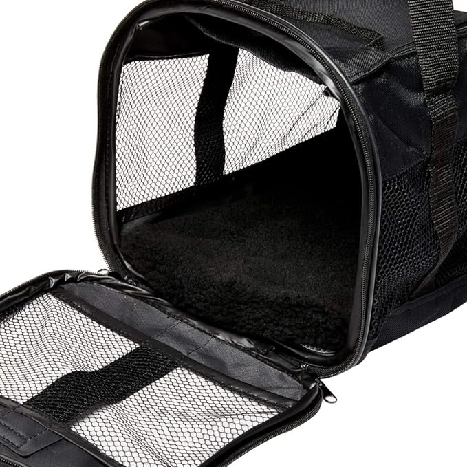 Petmate Soft-Sided Kennel Cab Pet Carrier,Black,Up to 10lbs, 17 X 10 X 10 (21329)