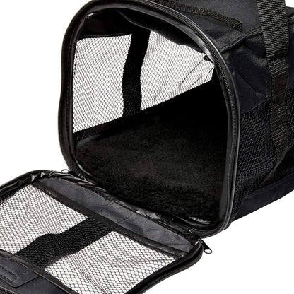 Petmate Soft-Sided Kennel Cab Pet Carrier,Black,Up to 10lbs, 17 X 10 X 10 (21329)