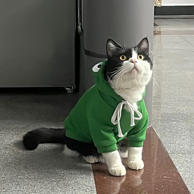 Dog Hoodie Basic Sweater Coat Cute - Frog Shape Warm Jacket Pet Cold Weather Clothes Outfit Outerwear for Cats Puppy Small Medium Dogs（XL）