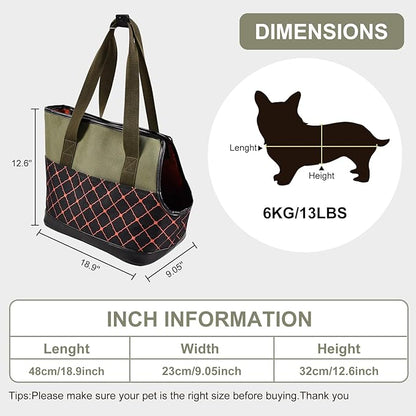 Dog Purse Carrier for Small Dogs, Soft-Sided Tote Bags with Pocket Dog Travel Supplies Portable Dog Sling with Anti-Slip Bottom