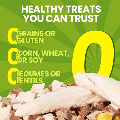 OPET Freeze Dried Cat Treats - Single Ingredient High Protein Pet Food, Healthy Training Snacks, Freeze Dried Food Toppers for Cats and Dogs, Grain Free (1.1 LB, Variety Chicken)