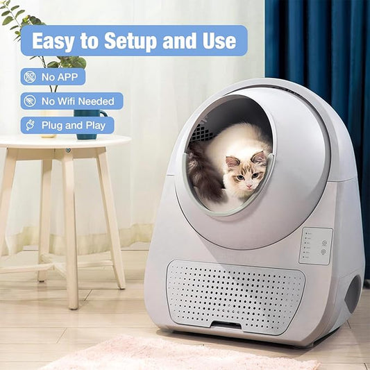 CATLINK Self Cleaning Cat Litter Box, Automatic Cat Litter Box, Double Odor Removal, Cat Litter Box for Cats from 3.5 pounds to 22 pounds (Young Version)
