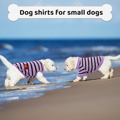 Dog Shirts for Large Dogs, Striped T-Shirts Pets Vest Pet Apparel Tee Shirts Dog Tank Top Spring Summer Suitable for Chihuahua French Bulldog Bichon Shih Tzu