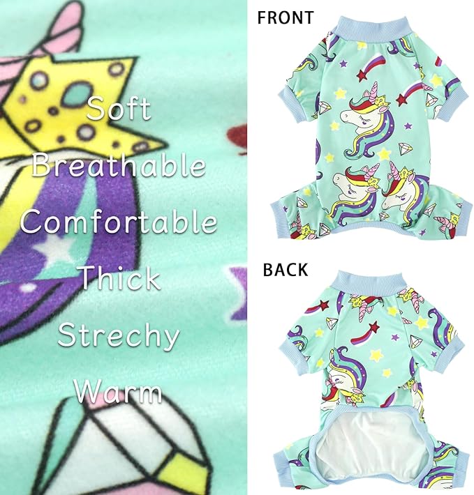 XPUDAC Dog Pajamas for Small Medium Dogs, Strechy Soft Dog Clothes for Dogs Girl Boy Pet Jumpsuit, Cat Onesie-S