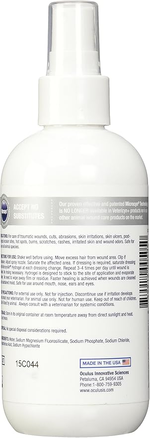 MicrocynAH Wound and Skin Care Sprayable Hydrogel, 8-Ounce