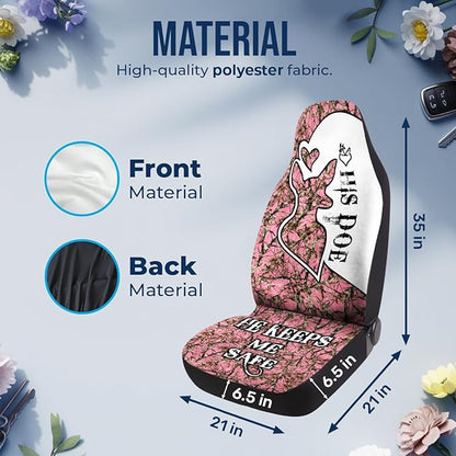 GENANY Hunting Couple Car Seat Covers Set of 2, Deer Breathable Front Seat Covers for Truck Sedan SUV, Couple Themed Car Accessories, Hunting Gift for Women Men