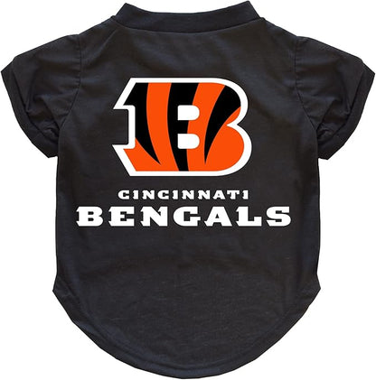 Littlearth NFL Cincinnati Bengals Pet T-Shirt, Team Color, Medium