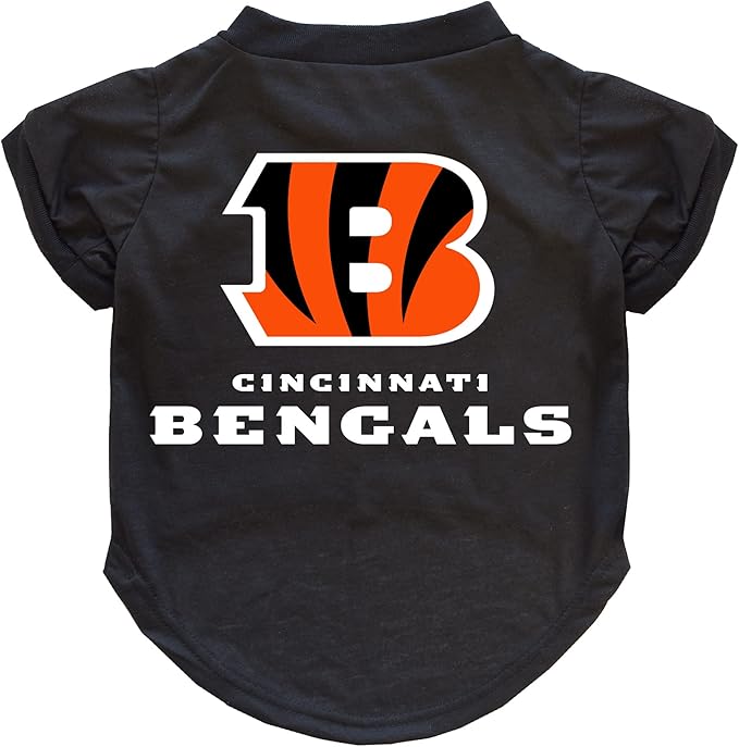 Littlearth NFL Cincinnati Bengals Pet T-Shirt, Team Color, X-Large